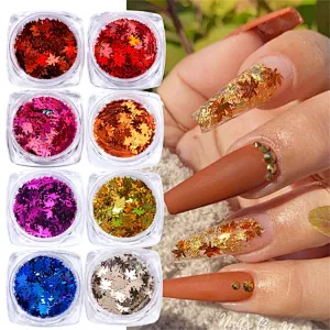 Autumn Map Leaf Nail Sequins